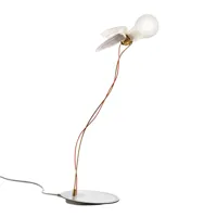ingo maurer - lampe de table lucellino - laiton/led ambiente/e27/125-230v/12v ac/5w/380lm/2000-2700k/cri>90/dim-to-warm/infiniment dimmable